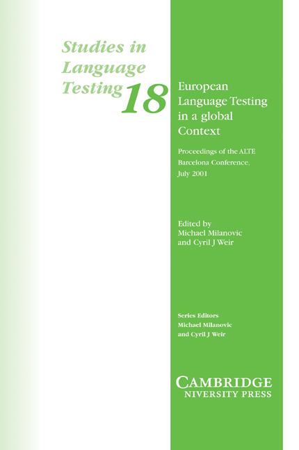 European Language Testing in a Global Context Paperback