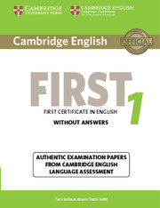 Cambridge English First 1 for revised exam from 2015 Student's Book without answers